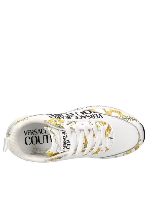 Sneakers in ecopelle e tessuto VERSACE JEANS COUTURE | 77VA3SA3 ZP341 G03BIANCO-ORO-NERO